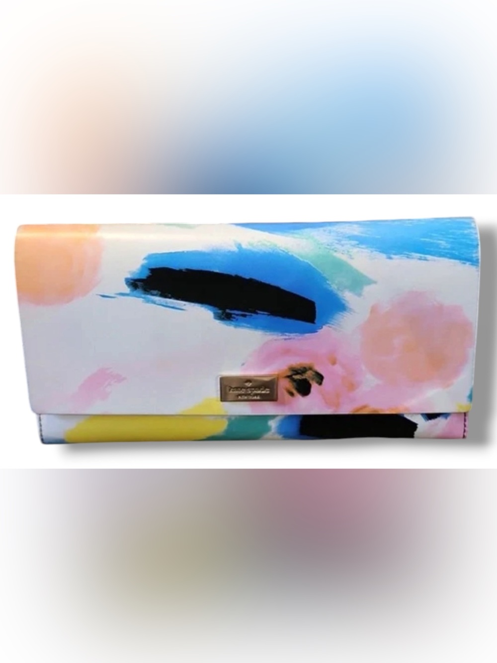 Kate Spade Avva Arbour Hill Printed Wallet Multicolor Floral Brushstroke Leather